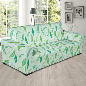Green Peas Pattern Print Design 01 Sofa Slipcover