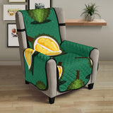 Durian pattern green background Chair Cover Protector