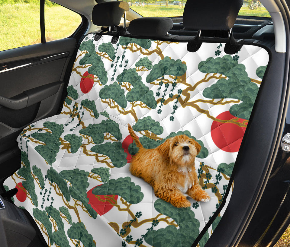 Bonsai Red Sun Japanese Pattern Dog Car Seat Covers