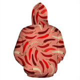 Beautiful Chili Peppers Pattern Zip Up Hoodie