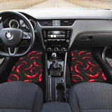 Chili Peppers Pattern Black Background Front And Back Car Mats