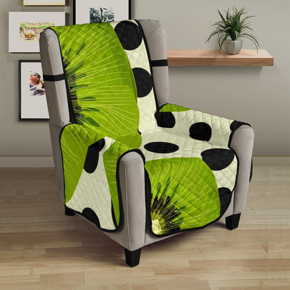 kiwi black dot background Chair Cover Protector