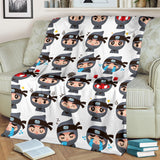 Cute Ninja Design Pattern Premium Blanket