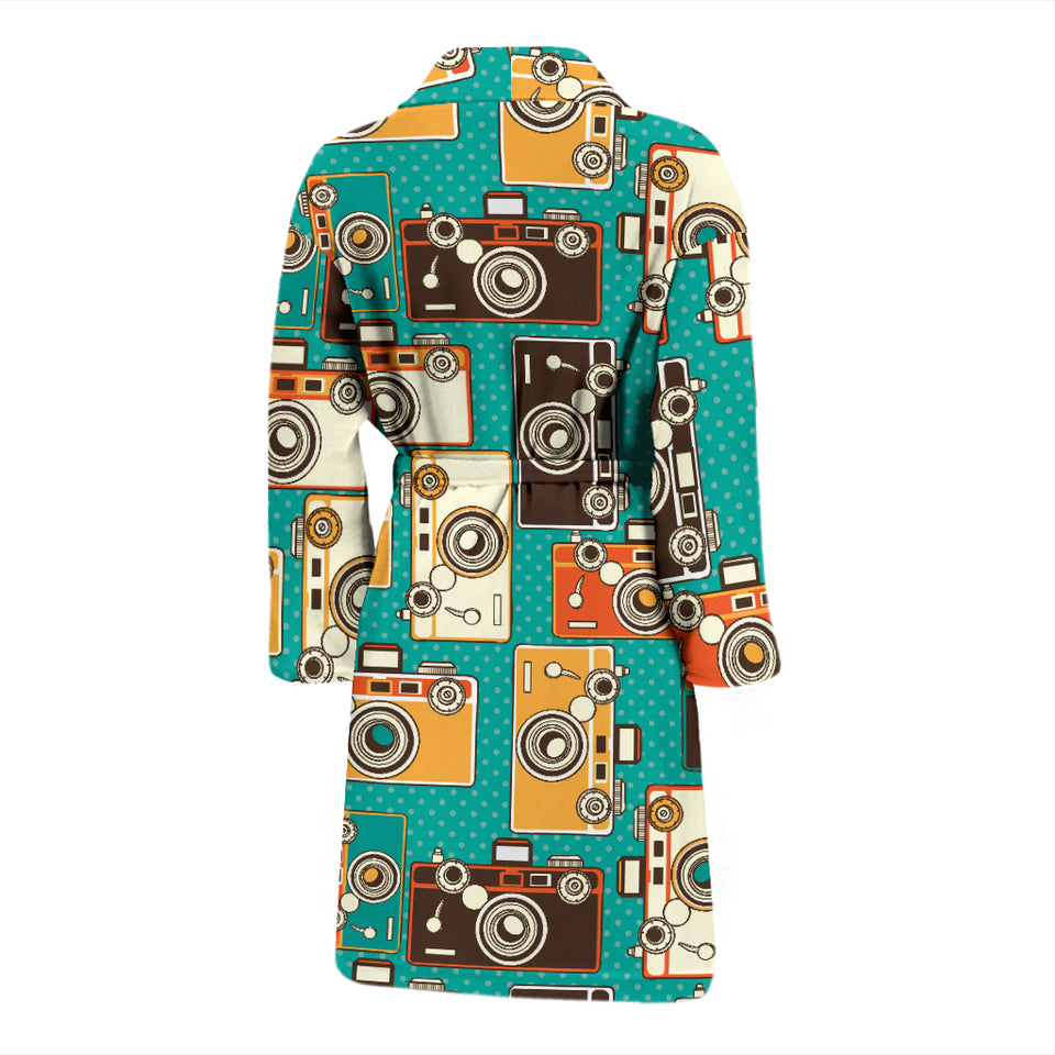 Camera Pattern Print Design 03 Men's Bathrobe