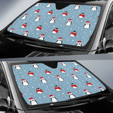 Cute Penguin Christmas Snow Pattern Car Sun Shade