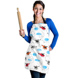 Watercolor Helicopter Cloud Pattern Adjustable Apron