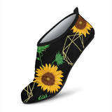 Sunflower Golden Polygonal Shapes Aqua Shoes