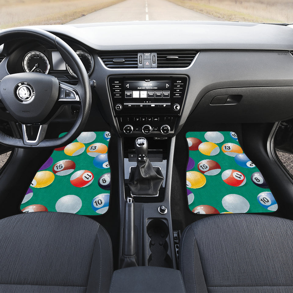 Billiard Ball Pattern Print Design 01 Front and Back Car Mats