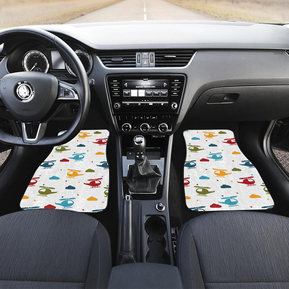 Colorful Helicopter Pattern Front Car Mats