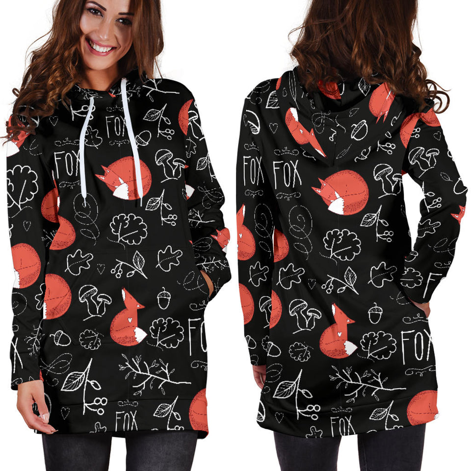 Fox Sleeping Fox Pattern Women'S Hoodie Dress