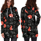 Fox Sleeping Fox Pattern Women'S Hoodie Dress