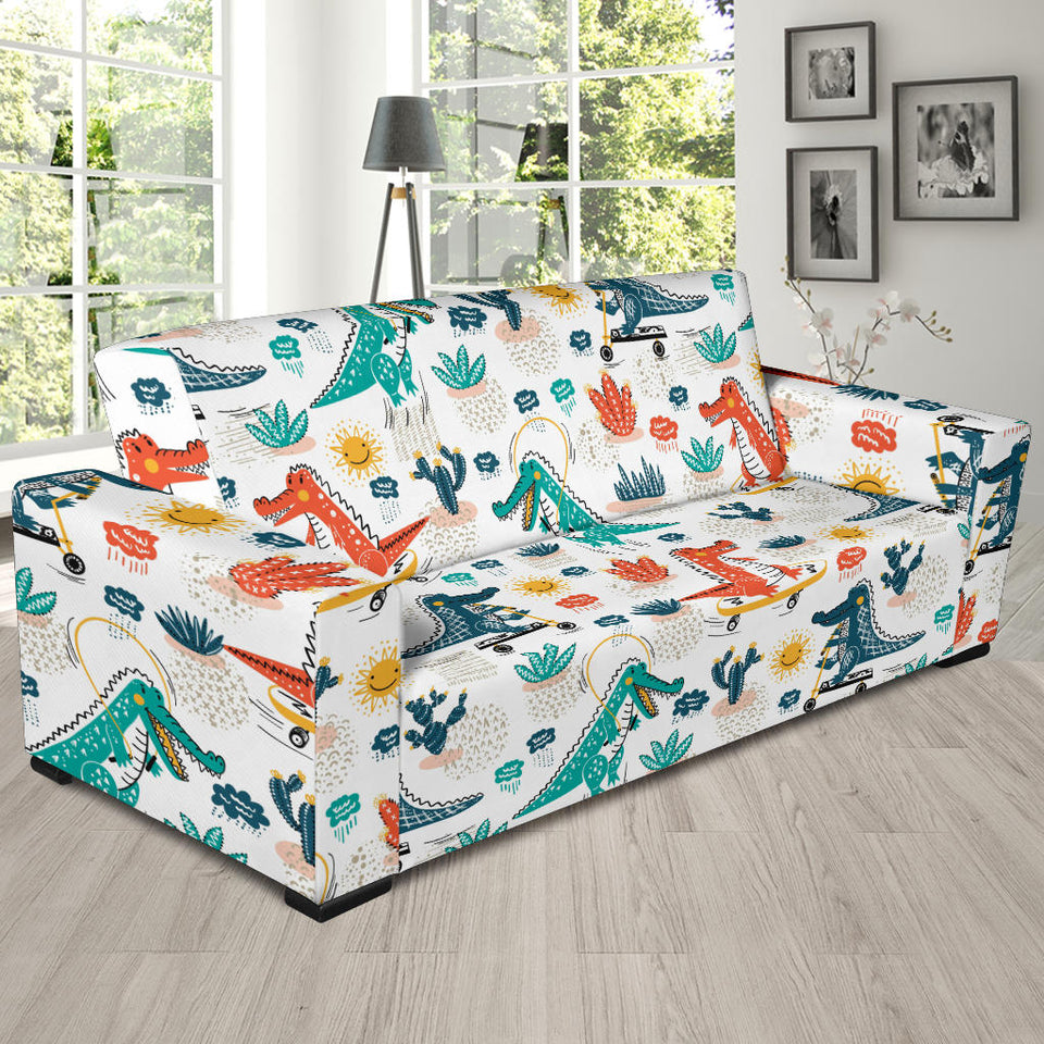 Cute Crocodile Pattern Sofa Slipcover