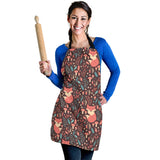 Fox Leaves Mushroom Pattern Adjustable Apron