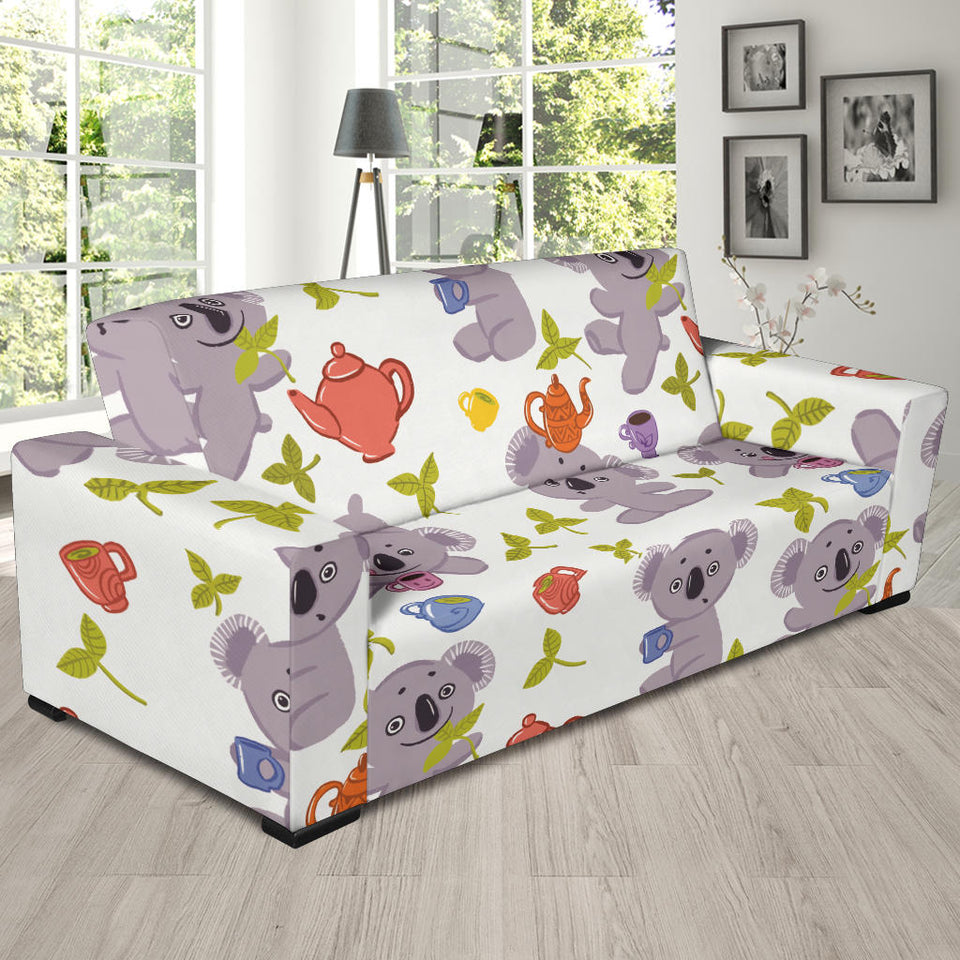 Cute Koalas Teapots Tea Sofa Slipcover