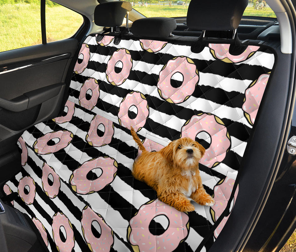Donuts Pink Icing Striped Pattern Dog Car Seat Covers