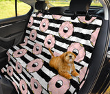 Donuts Pink Icing Striped Pattern Dog Car Seat Covers