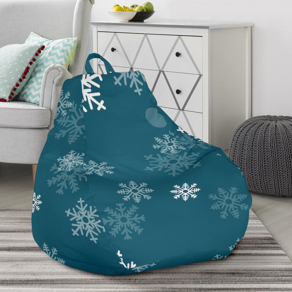 Snowflake Pattern Dark Background Bean Bag Cover