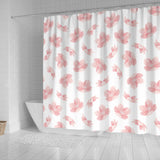 Pink Sakura Cherry Blossom Pattern Shower Curtain Fulfilled In US