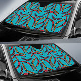 Boomerang Australian Aboriginal Ornament Blue Background Car Sun Shade