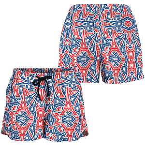 Eiffel Tower Pattern Print Design 02 Women Shorts