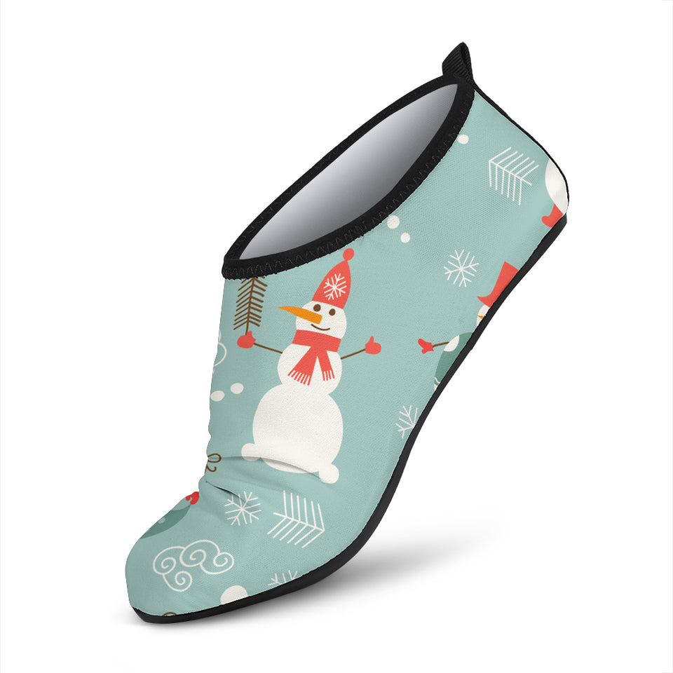 Cute Snowman Pattern Aqua Shoes