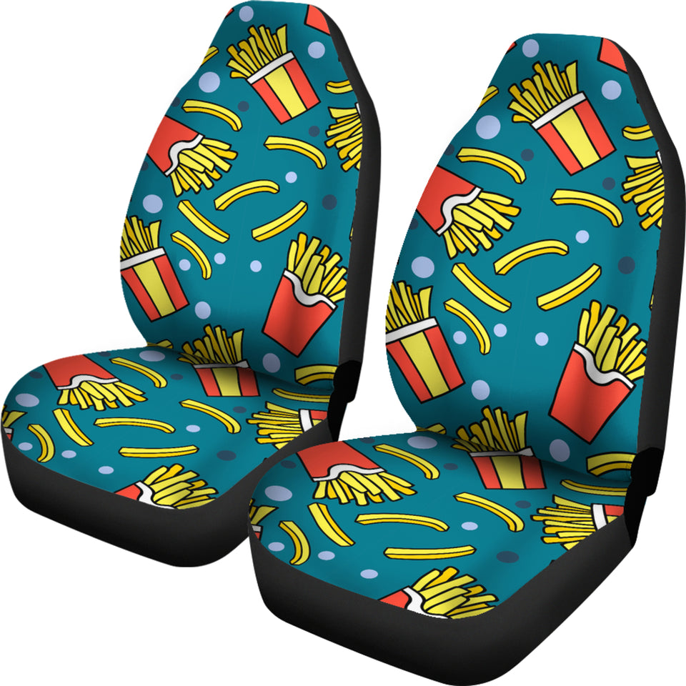 French Fries Red Paper Box Pattern Universal Fit Car Seat Covers