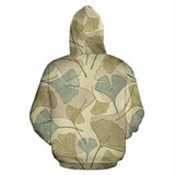 Ginkgo Leaves Design Pattern Zip Up Hoodie