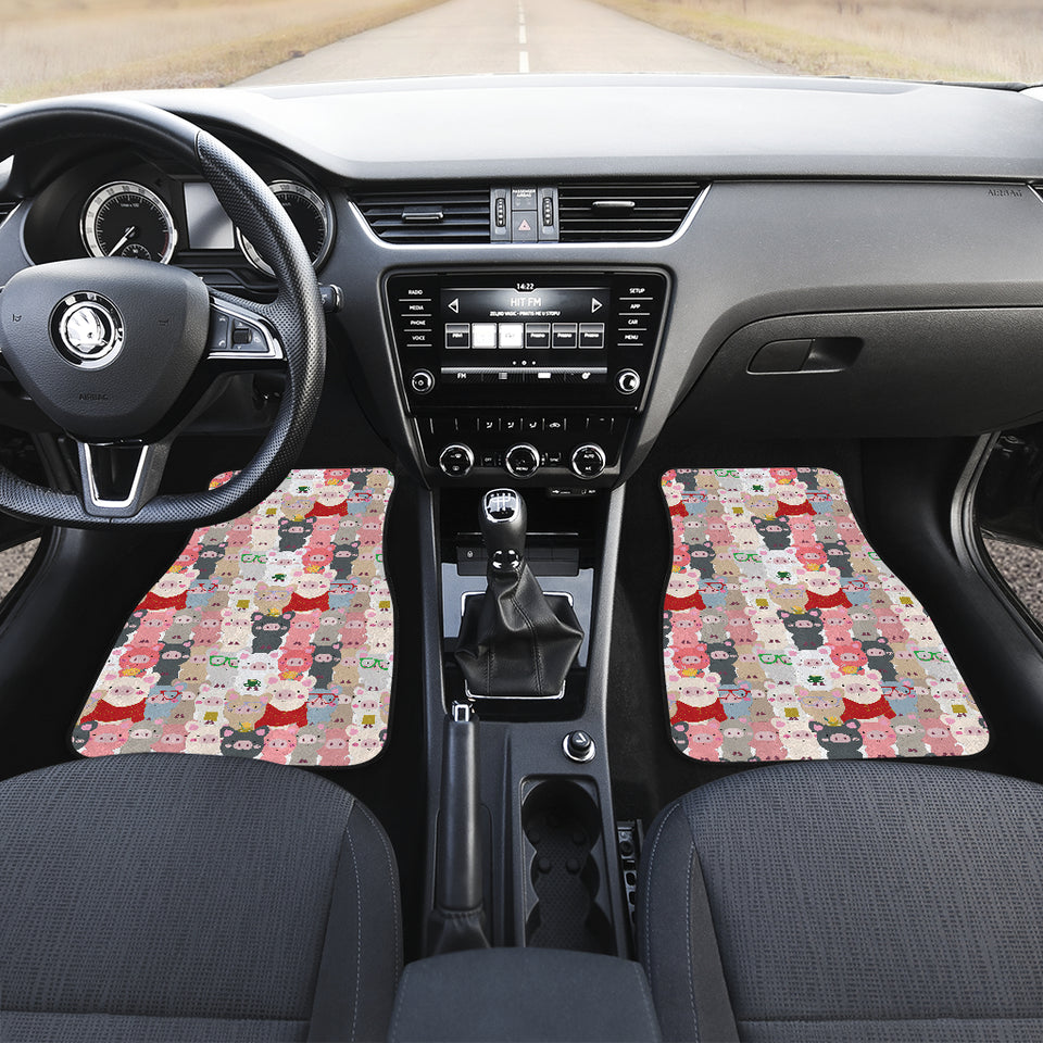Pig Pattern Print Design 02 Front Car Mats