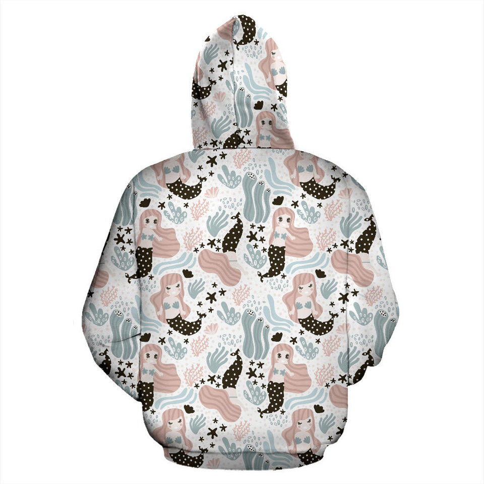 Cute Mermaid Pattern Men Women Pullover Hoodie