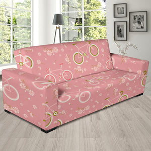 Bicycle Pattern Print Design 02 Sofa Slipcover