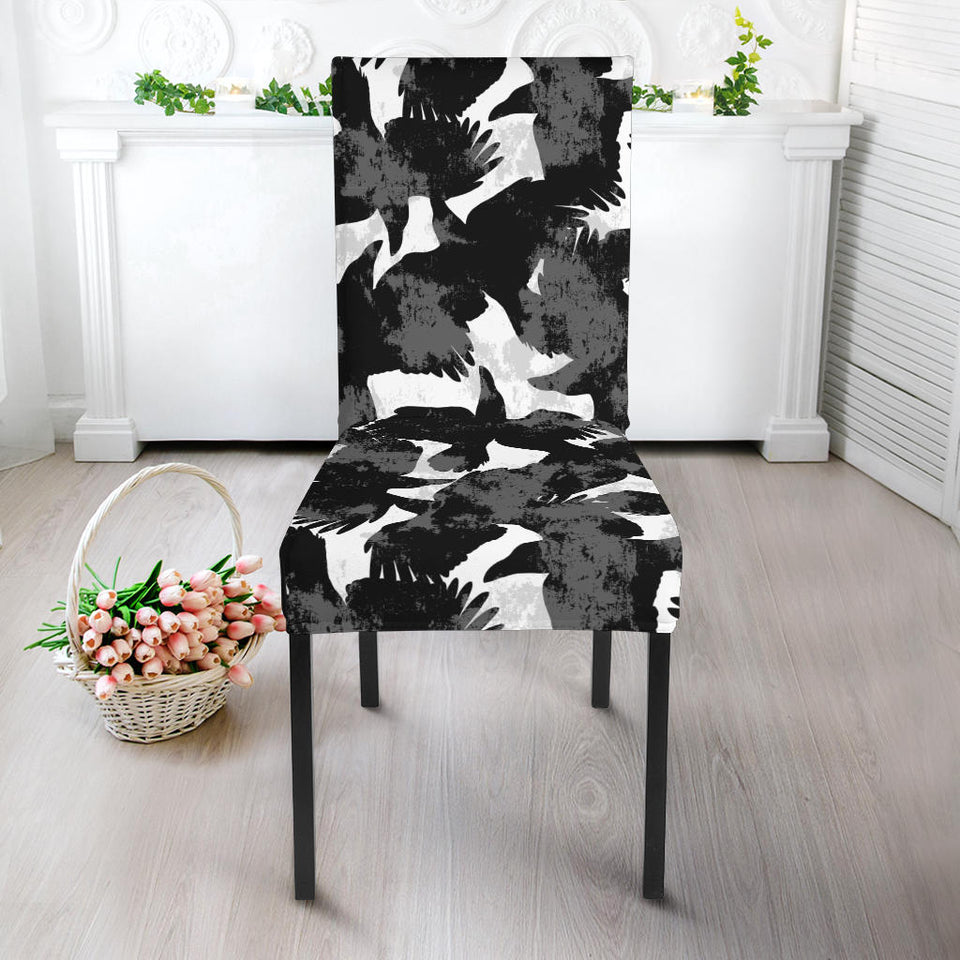 Crow Illustration Pattern Dining Chair Slipcover
