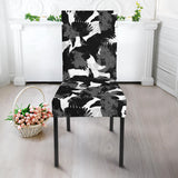 Crow Illustration Pattern Dining Chair Slipcover