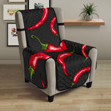 Chili peppers pattern black background Chair Cover Protector