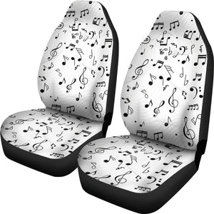 Music Notes Pattern Print Design 04 Universal Fit Car Seat Covers