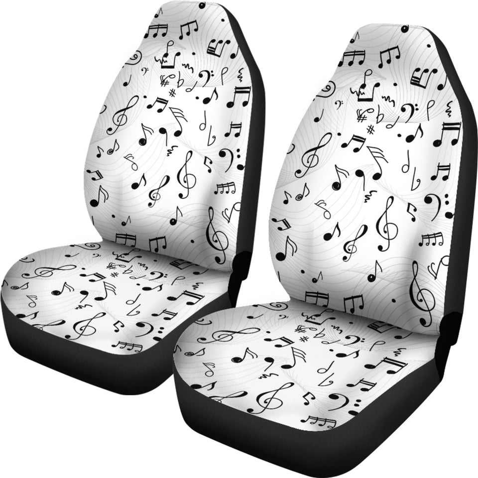 Music Notes Pattern Print Design 04 Universal Fit Car Seat Covers