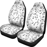 Music Notes Pattern Print Design 04 Universal Fit Car Seat Covers