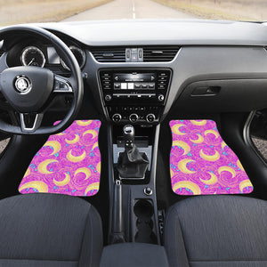 Moon Pink Rose Background Front Car Mats