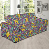 Cute Yellow Monkey Leaves Pattern Sofa Slipcover