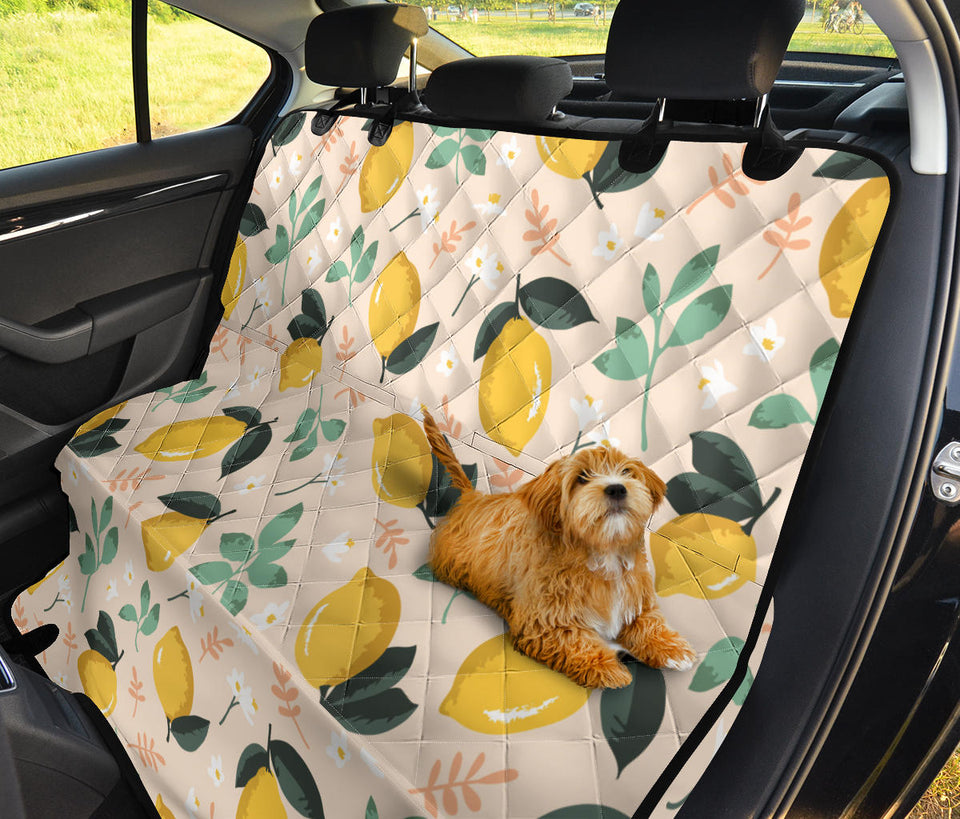 Lemon Flower Leave Pattern Dog Car Seat Covers