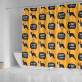 Boston Terrier Design Pattern Shower Curtain Fulfilled In US
