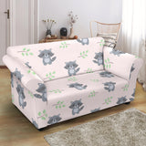 Cute Raccoons Leaves Pattern Loveseat Couch Slipcover