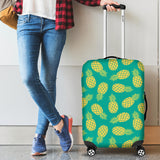 Pineapples Pattern Green Background Cabin Suitcases Luggages
