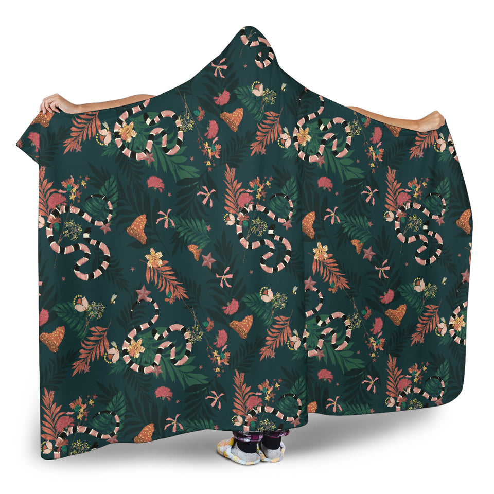 Snake Forest Pattern Hooded Blanket