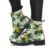 Beautiful Parrot Palm Leaves Pattern Leather Boots