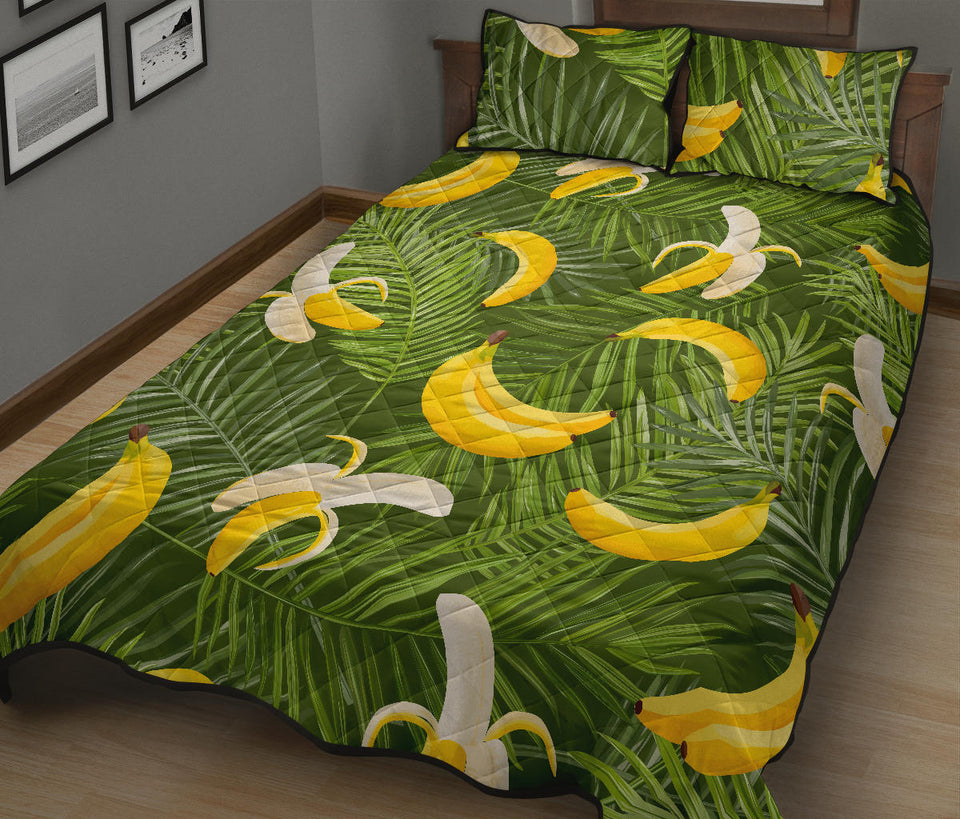 Banana Palm Leaves pattern Quilt Bed Set