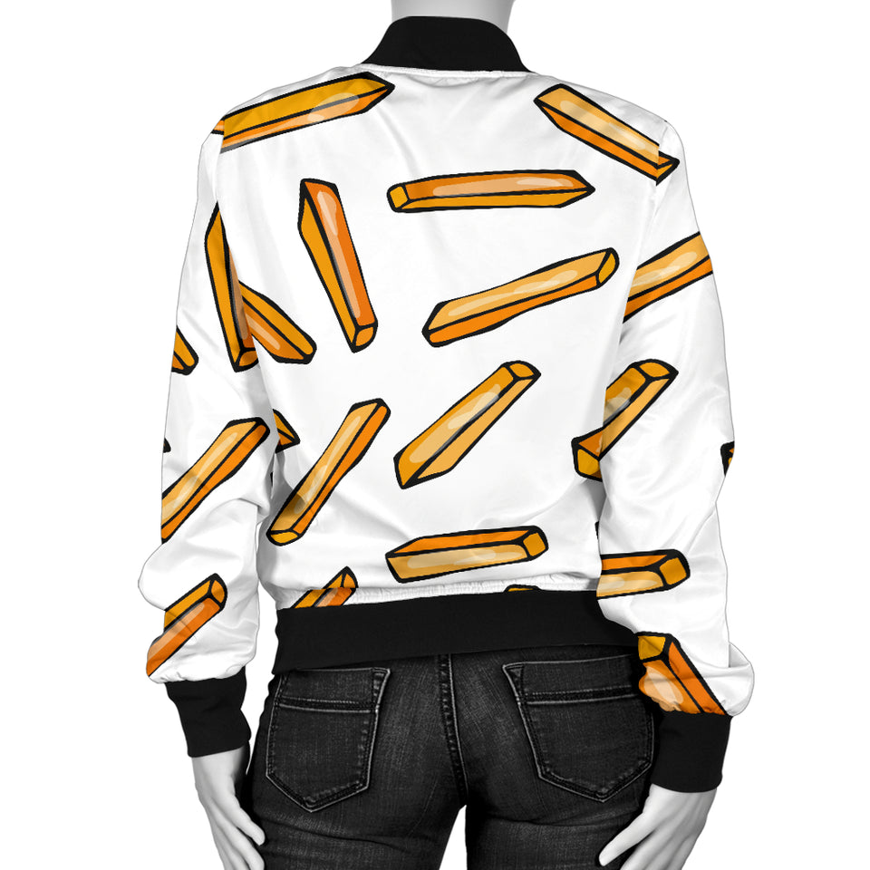 French Fries Potato Pattern Women'S Bomber Jacket