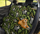Cute Sloths Tropical Palm Leaves Black Background Dog Car Seat Covers