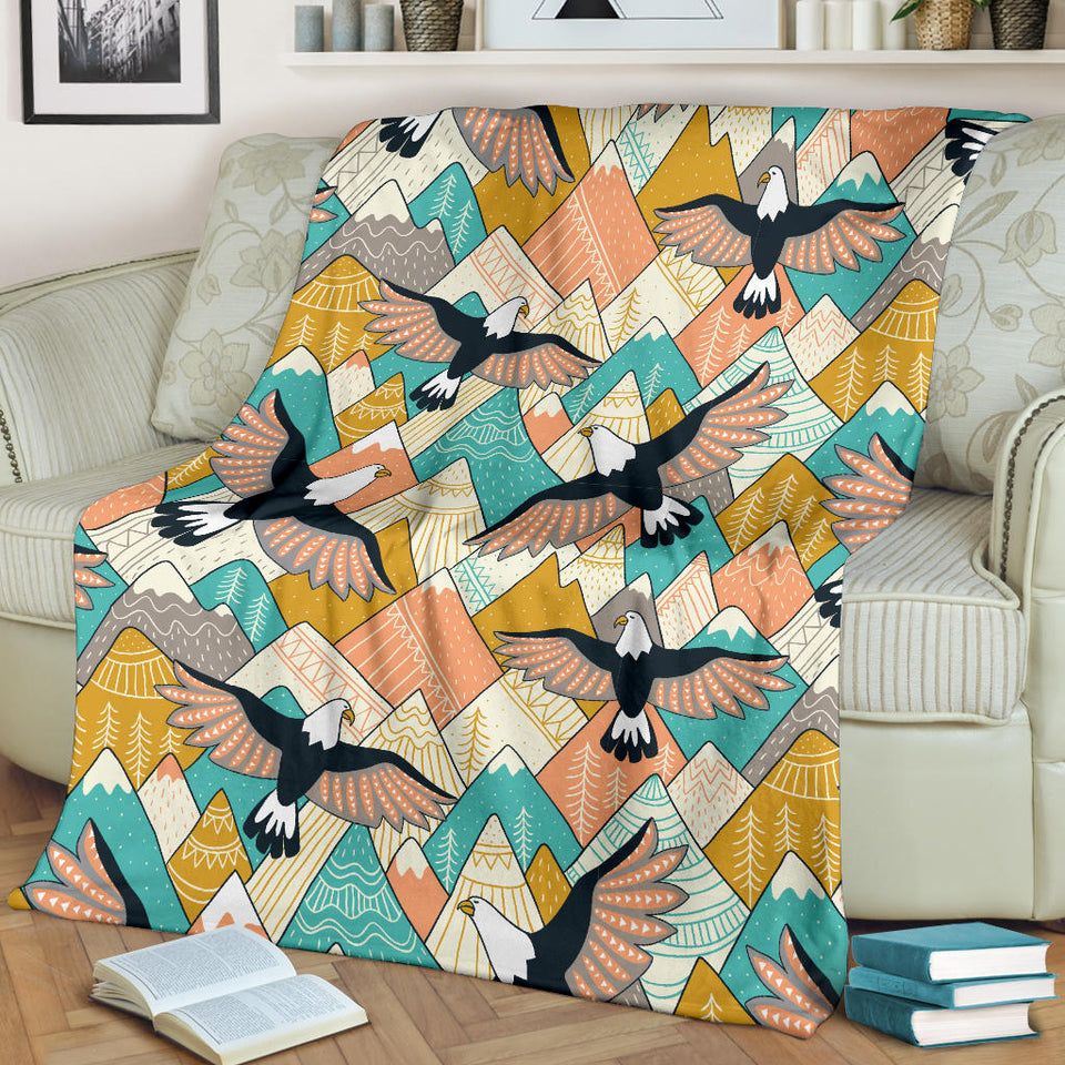 Eagle Pattern Print Design 02 Premium Blanket