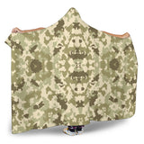 Light Green Camo Camouflage Pattern Hooded Blanket