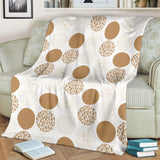 Gold Texture Mushroom Pattern Premium Blanket